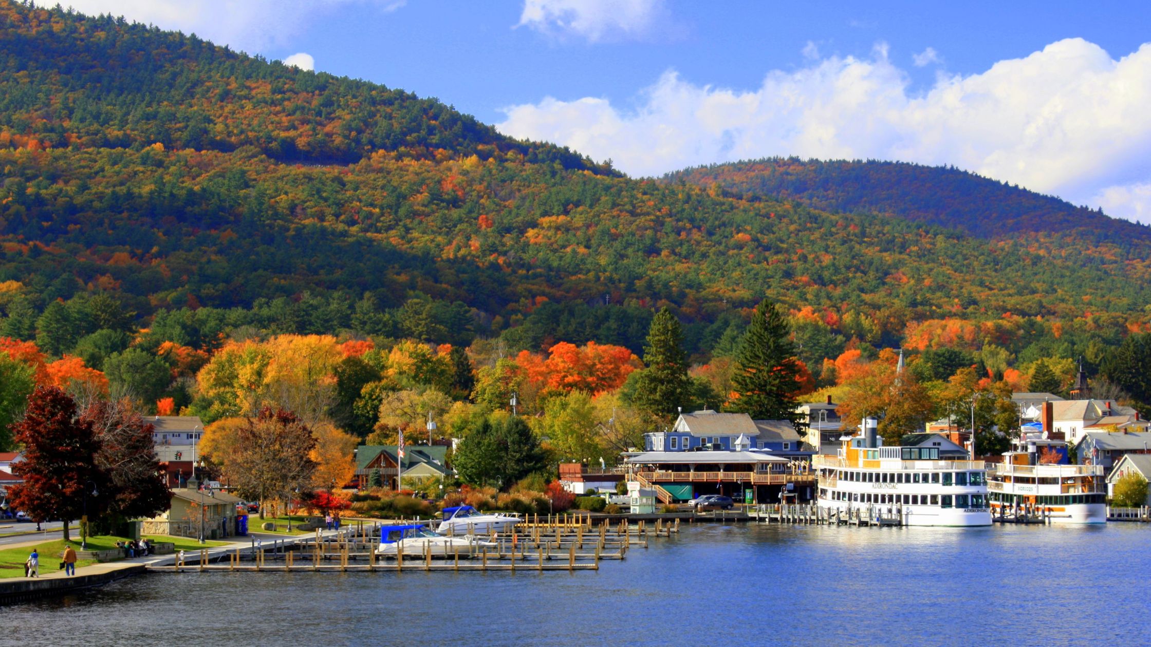 Adirondac Steamship in Port at Lake George