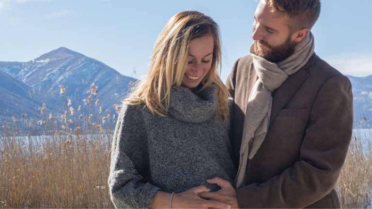Expectant mother and husband in the great outdoors